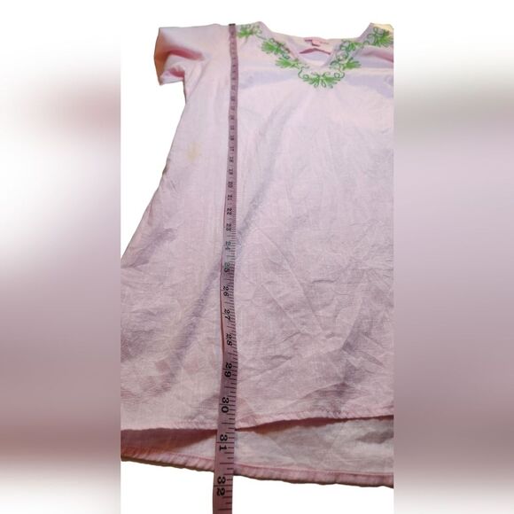Lilly Pulitzer Elina Tunic Top Dress‎ Cotton Slub Embroidered Pink Green Swim S - Picture 7 of 10